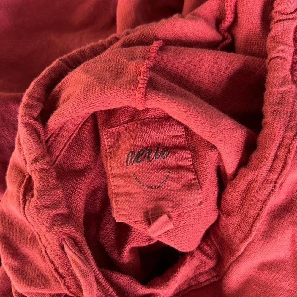 Aerie Red Pullover Hoodie Sweater Sweatshirt Oversized Preppy Size Small - Picture 6 of 7